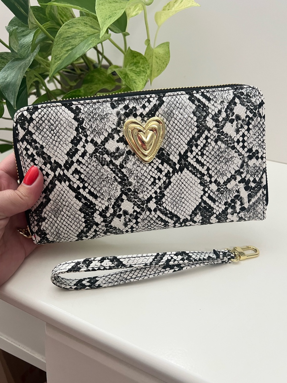 Betsey Johnson Snakeskin Wristlet Wallet, New